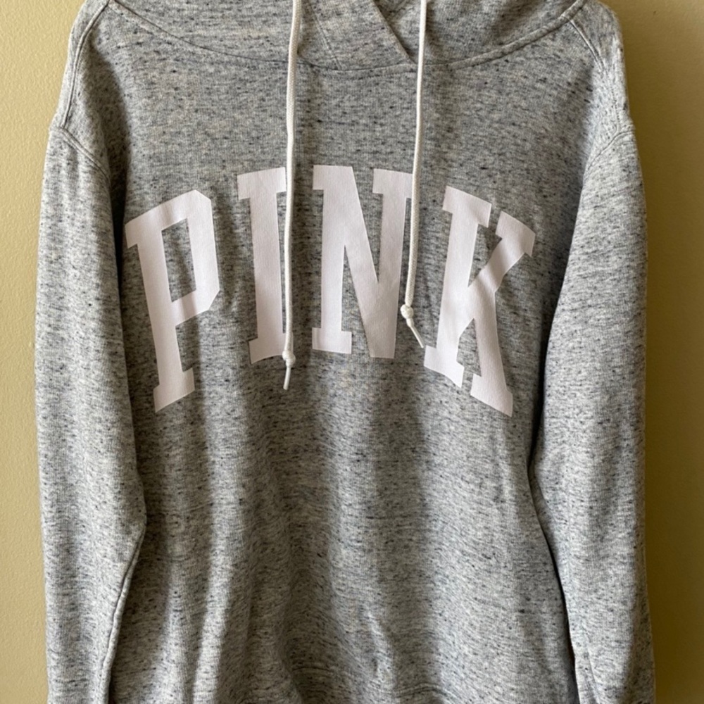 light grey pink hoodie